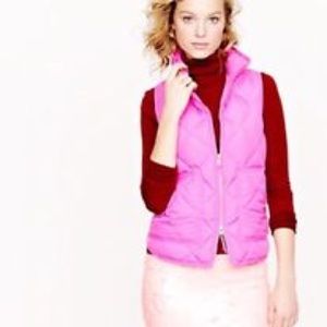 J. Crew Excursion Quilted Puffer Vest Hot Pink
